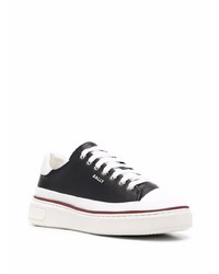 Baskets basses en cuir noires et blanches Bally