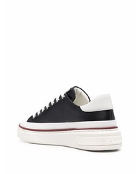 Baskets basses en cuir noires et blanches Bally