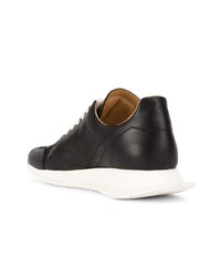 Baskets basses en cuir noires et blanches Rick Owens