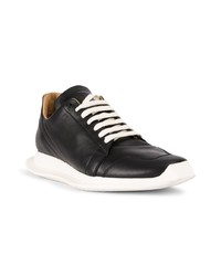 Baskets basses en cuir noires et blanches Rick Owens