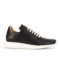 Baskets basses en cuir noires et blanches Rick Owens