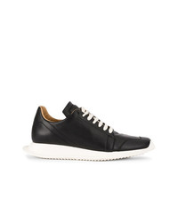 Baskets basses en cuir noires et blanches Rick Owens