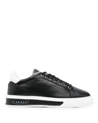 Baskets basses en cuir noires et blanches Roberto Cavalli