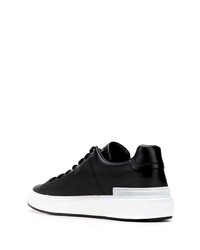 Baskets basses en cuir noires et blanches Balmain