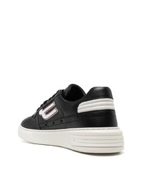 Baskets basses en cuir noires et blanches Bally