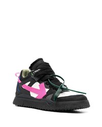 Baskets basses en cuir noires et blanches Off-White