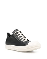 Baskets basses en cuir noires et blanches Rick Owens