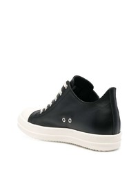 Baskets basses en cuir noires et blanches Rick Owens