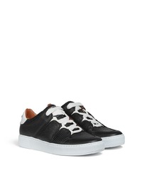 Baskets basses en cuir noires et blanches Ermenegildo Zegna