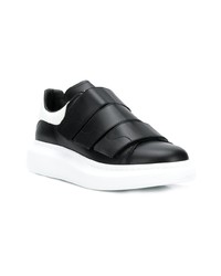 Baskets basses en cuir noires et blanches Alexander McQueen