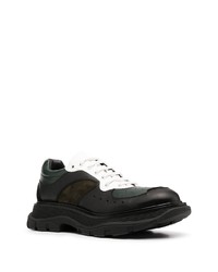 Baskets basses en cuir noires et blanches Alexander McQueen