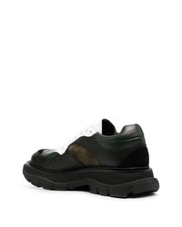 Baskets basses en cuir noires et blanches Alexander McQueen