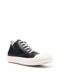 Baskets basses en cuir noires et blanches Rick Owens DRKSHDW