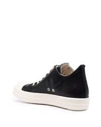 Baskets basses en cuir noires et blanches Rick Owens DRKSHDW