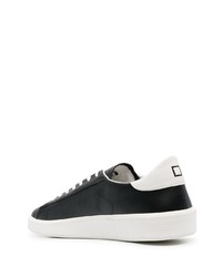 Baskets basses en cuir noires et blanches D.A.T.E