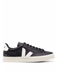 Baskets basses en cuir noires et blanches Veja