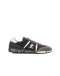 Baskets basses en cuir noires et blanches White Premiata