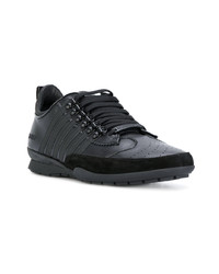 Baskets basses en cuir noires DSQUARED2