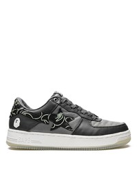 Baskets basses en cuir noires A Bathing Ape