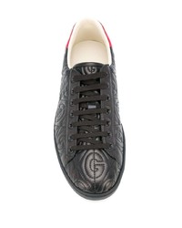 Baskets basses en cuir noires Gucci