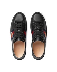 Baskets basses en cuir noires Gucci