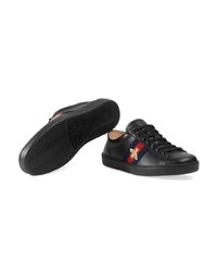 Baskets basses en cuir noires Gucci