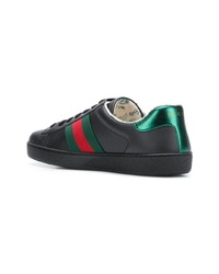 Baskets basses en cuir noires Gucci