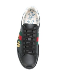 Baskets basses en cuir noires Gucci