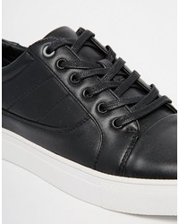 Baskets basses en cuir noires