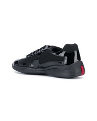 Baskets basses en cuir noires Prada