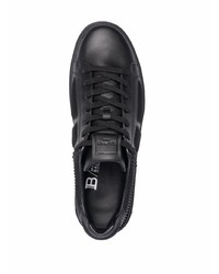 Baskets basses en cuir noires Balmain