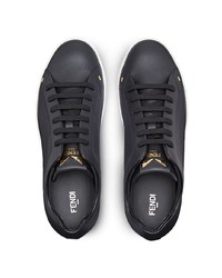 Baskets basses en cuir noires Fendi