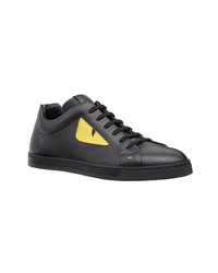 Baskets basses en cuir noires Fendi