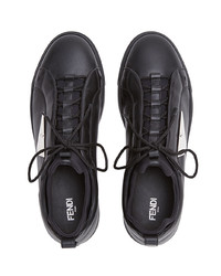 Baskets basses en cuir noires Fendi