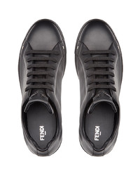 Baskets basses en cuir noires Fendi