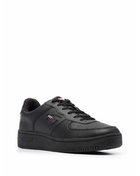 Baskets basses en cuir noires Tommy Jeans