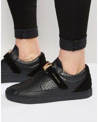 Baskets basses en cuir noires