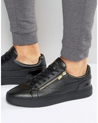 Baskets basses en cuir noires