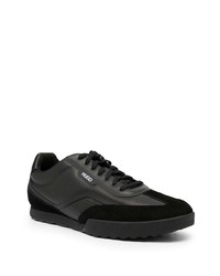 Baskets basses en cuir noires Hugo