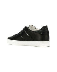 Baskets basses en cuir noires Crime London