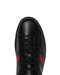 Baskets basses en cuir noires Gucci