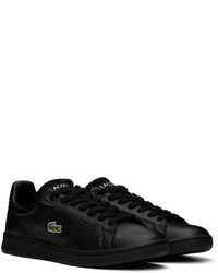 Baskets basses en cuir noires Lacoste