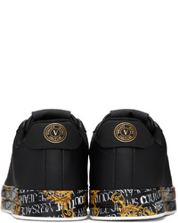 Baskets basses en cuir noires VERSACE JEANS COUTURE