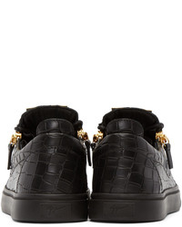 Baskets basses en cuir noires Giuseppe Zanotti