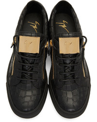 Baskets basses en cuir noires Giuseppe Zanotti