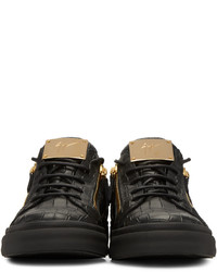 Baskets basses en cuir noires Giuseppe Zanotti