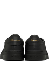 Baskets basses en cuir noires Santoni