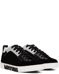 Baskets basses en cuir noires Moschino