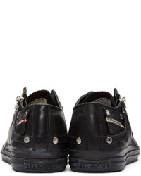 Baskets basses en cuir noires Diesel