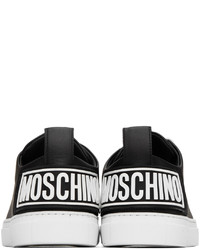 Baskets basses en cuir noires Moschino